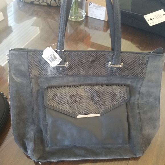 New With Tag - Coach Gray Suede & Snake Purse - Picture 3 of 12